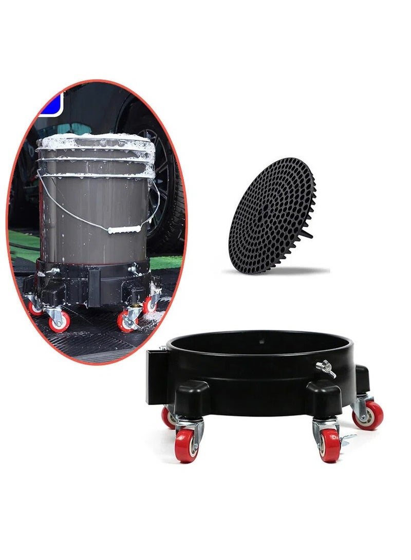 عام **قاعدة عربة دلو غسيل سيارات قوية - قاعدة عجلات عالمية، دلو سهل الحركة، حامل ثابت، مقاوم للانقلاب لغسيل وتنظيف السيارات، للاستخدام الخارجي** - Image 4